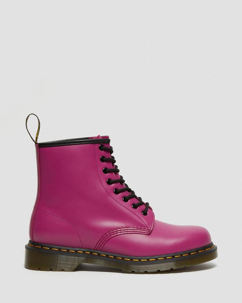 Dr Martens 1460 Smooth Læder Snørestøvler Herre Lyserød | DK 532QMA